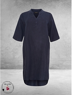 No.1 By OX Tuniek-Jurk Linnen Dark Navy Blue